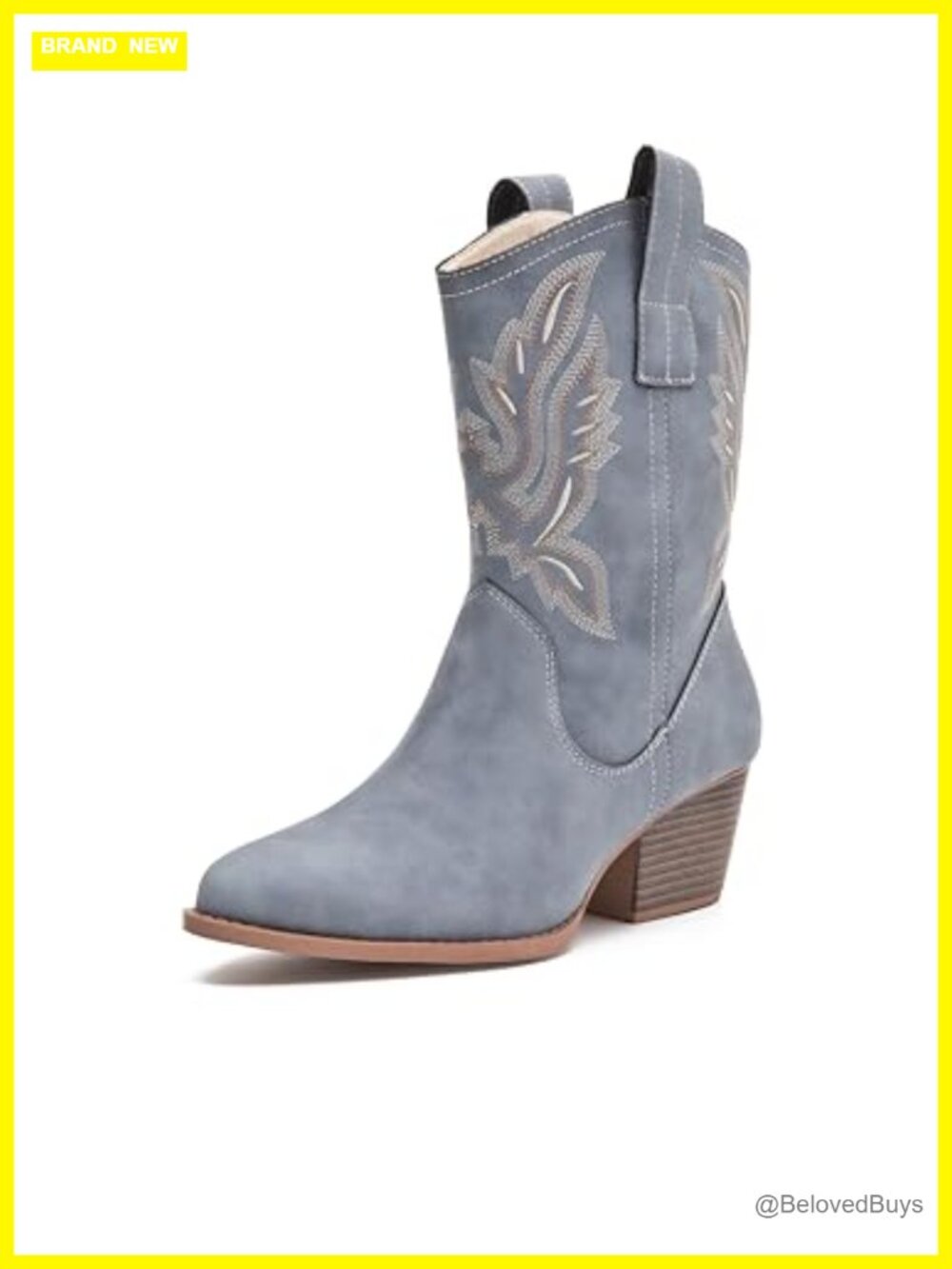 Cowboy Boots for Women - Western Cowgirl Short Boots Chunky Heel Booties Square